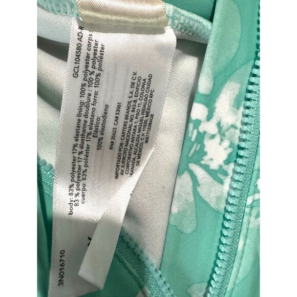 OshKosh Bgosh Girls Floral Long Sleeve One-Piece Swimsuit UPF 50+ Green Size 6/6 - Picture 4 of 7